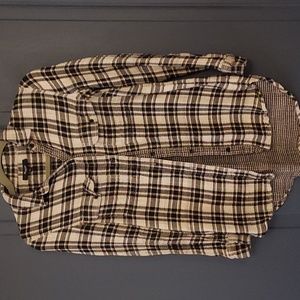 Madewell black and white checked cotton plaid button down, soft size xs